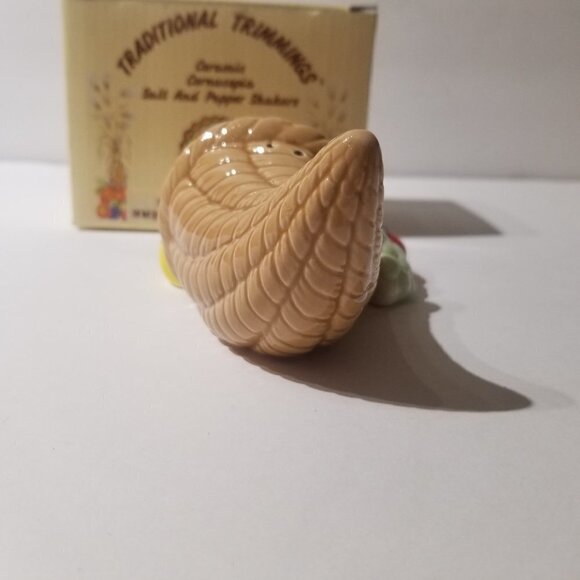 RUSS Cornucopia Thanksgiving Salt & Pepper Shaker set w/original box Russ #15603 - Picture 6 of 11